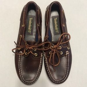 Maroon Timberland Deck Shoes